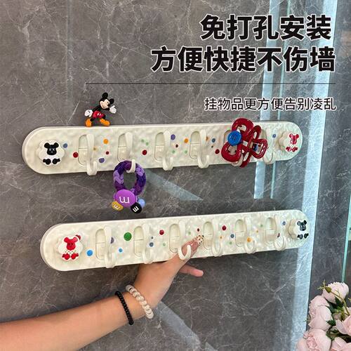 小清新挂钩免打孔门后粘钩衣服帽子卫生间浴室强力承重连排挂钩 - 图1