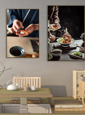 日式拉面店装饰画寿司店料理店刺身挂画居酒屋日本餐厅三文鱼壁画