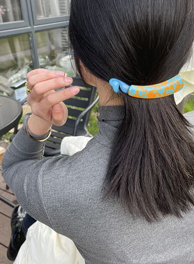 小众花色香蕉夹简约百搭复古头饰
