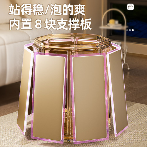 【国家补贴】泡脚桶过小腿折叠泡脚袋足浴养生家用便携洗脚盆保温 - 图3