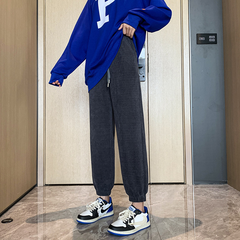 300斤胖mm超大码雪尼尔运动裤女秋冬加绒宽松显瘦束脚休闲卫裤子,淘宝优惠券,粉丝福利购,淘宝优惠卷