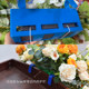New podium flower simulation flower arrangement conference artificial flowers