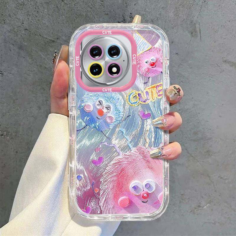 适用油画毛球一加13手机壳ace5pro新款ace2羽纱ace3pro高级感oneplus全包防摔可爱少女心卡通时尚男生创意,淘宝优惠券,粉丝福利购,淘宝优惠卷