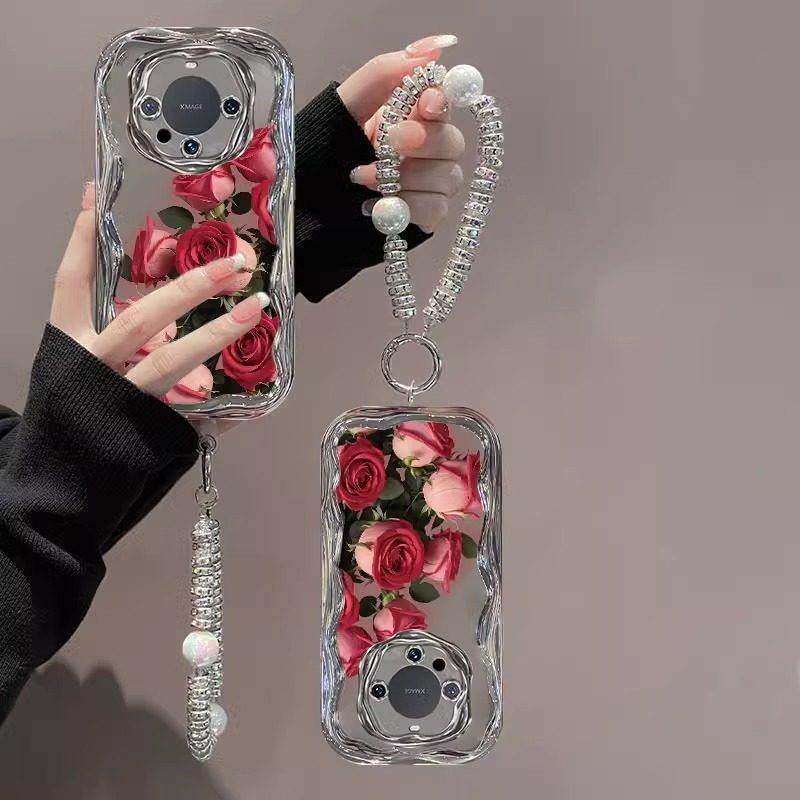 适用华为mate60手机壳女新款mate70电镀银色60Pro+轻奢高端50e红色玫瑰mate40Pro全包防摔30创意简约20保护套,淘宝优惠券,粉丝福利购,淘宝优惠卷