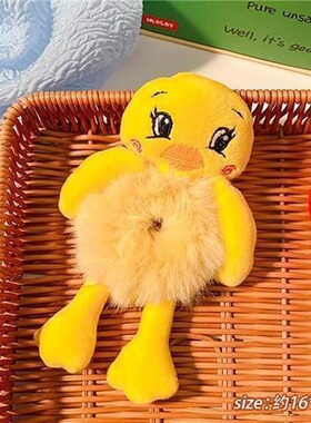 青蛙毛绒绿色发圈丸子头可爱