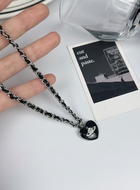 甜酷时尚土星爱心吊坠项链