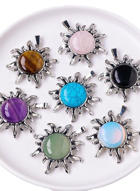 合金欧美时尚潮流太阳花吊项链