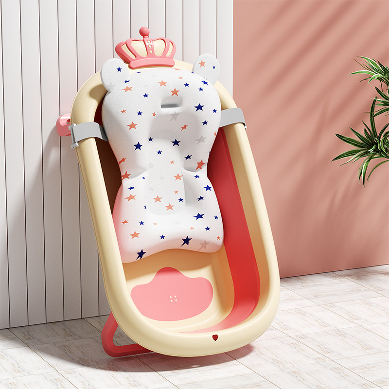 婴儿洗澡网兜宝宝洗澡神器可坐躺防滑垫新生儿浴盆浴架沐浴床通用,淘宝优惠券,粉丝福利购,淘宝优惠卷