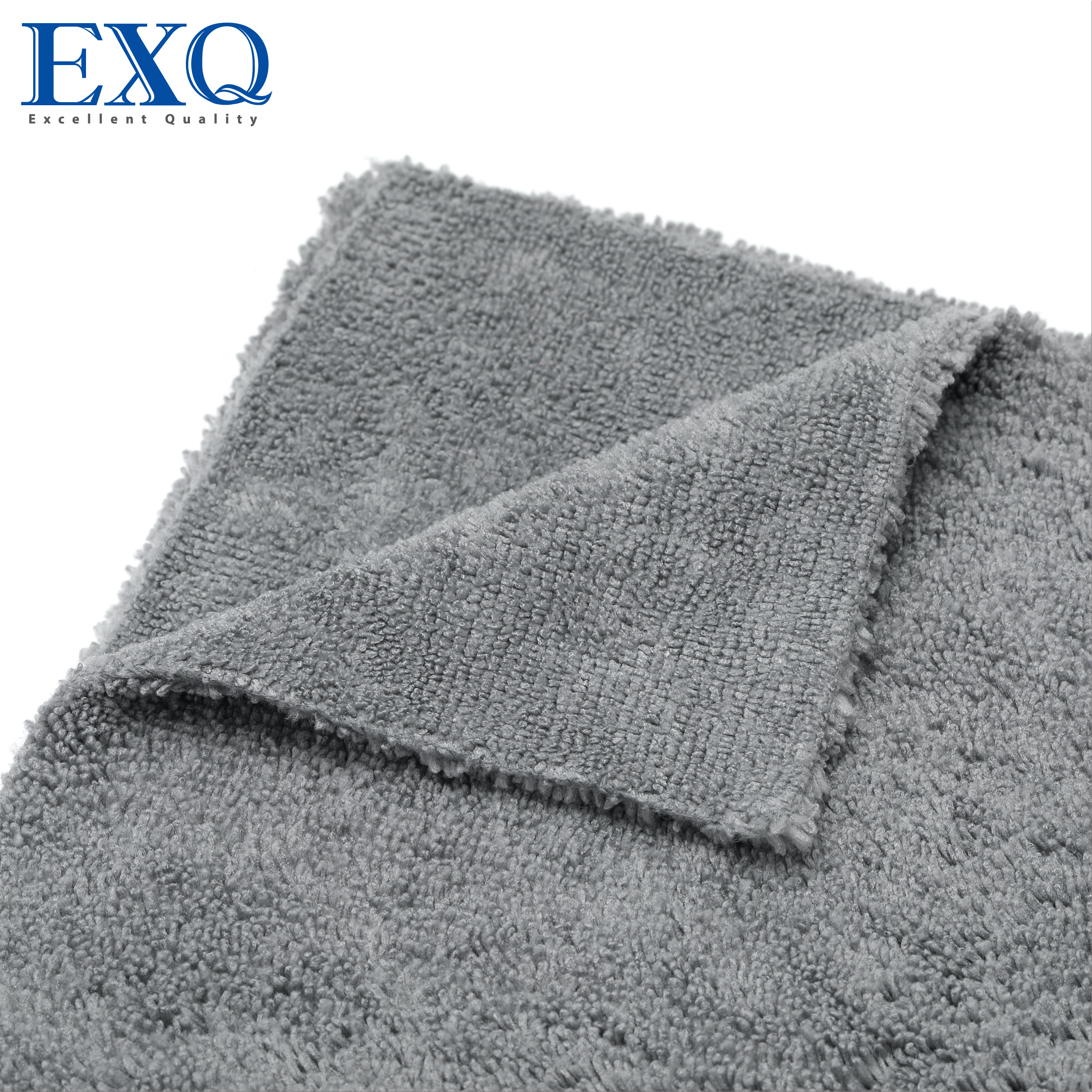 韩国EXQ高低绒超纤擦车毛巾2枚装/包抛光下蜡镀晶内饰多用途毛巾 - 图1