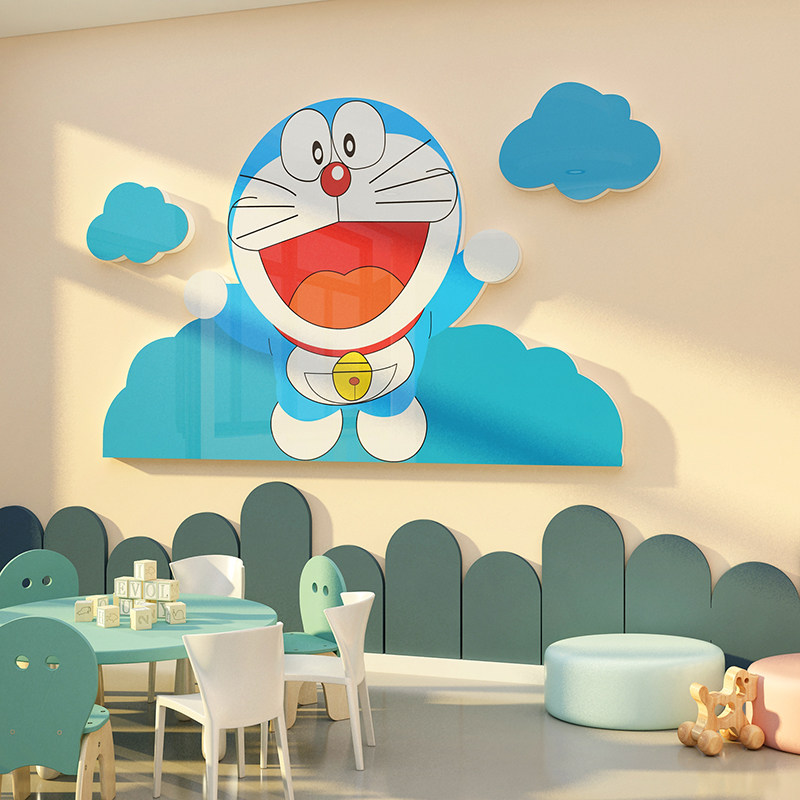 哆啦a梦兔子贴纸幼儿园环境创主题墙面装饰成品材料布置楼梯教室