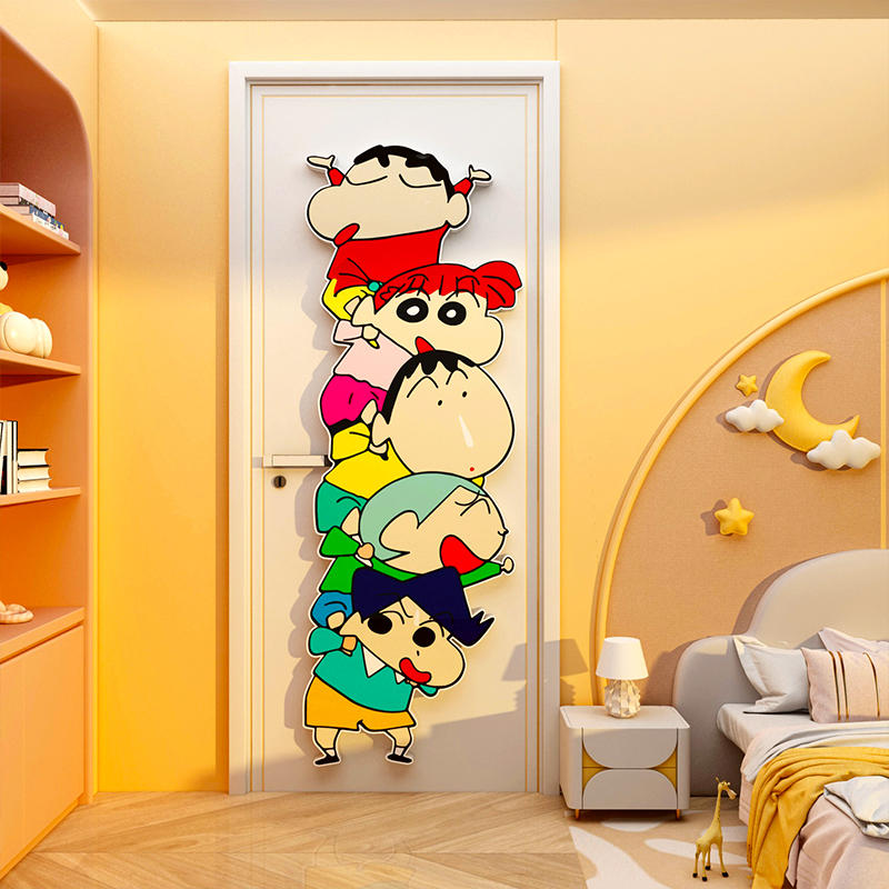 chiikawa吉伊卡哇乌萨奇卧室门上贴纸挂牌女儿童房间布置墙面装饰 - 图2