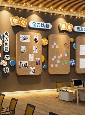 办公室墙面装饰贴公司企业文化员工风采展示氛围布置毛毡板荣誉栏