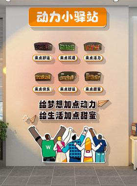 办公茶水间能量补给加油站墙贴