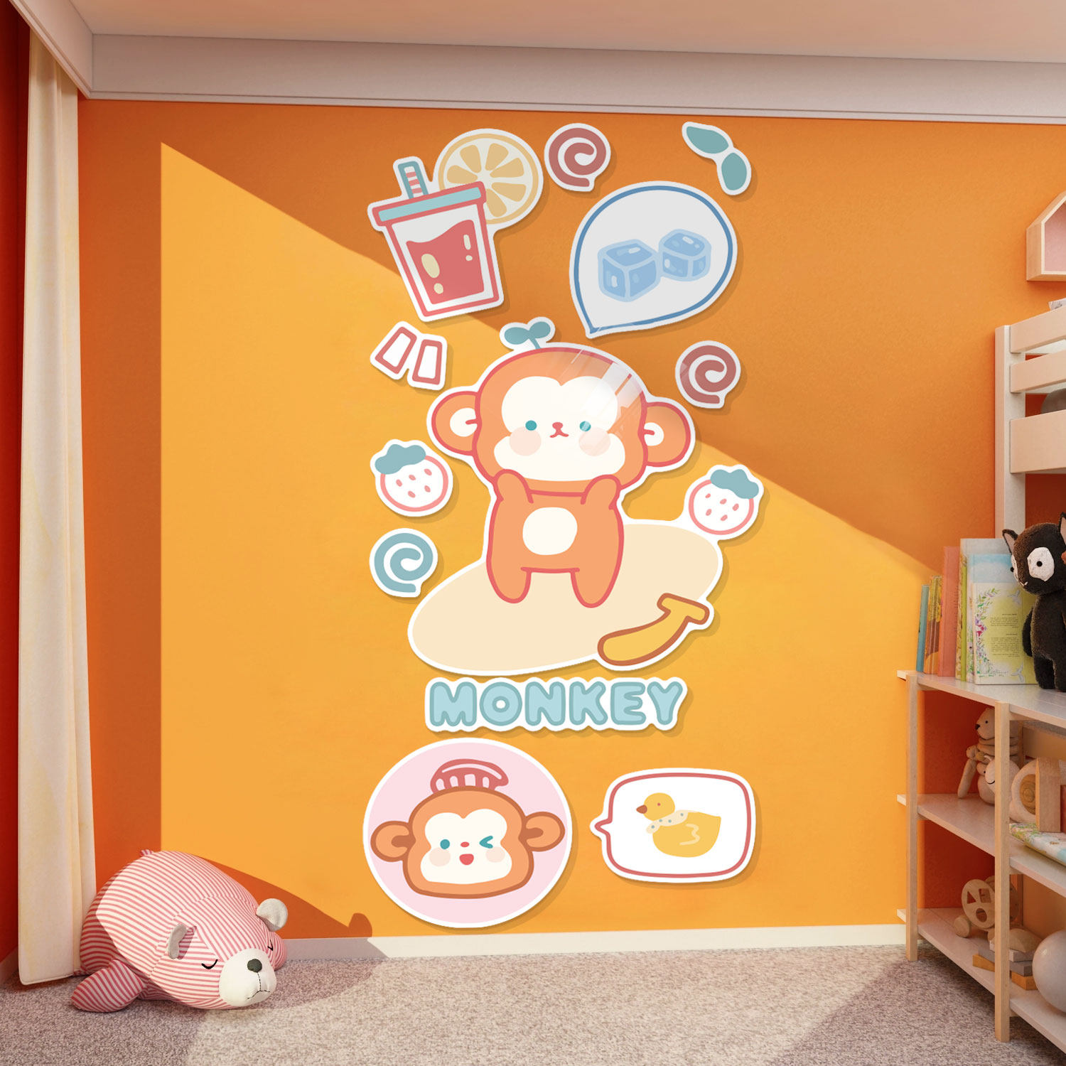 儿童房间布置卧室墙面装饰衣柜体侧门玄关海报蜡笔小新海报贴画区,淘宝优惠券,粉丝福利购,淘宝优惠卷