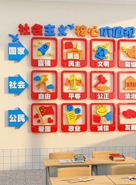 社会主义核心墙贴教室