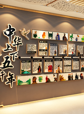教室装饰班级布置初中国华上下五千年历史朝代传统文化主题墙贴创