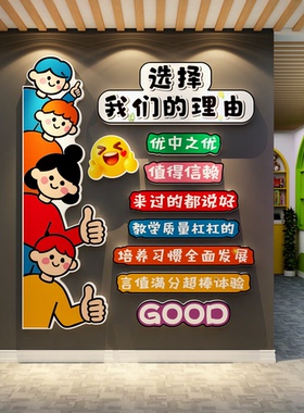 毛毡板托管班前台墙面装饰教育培训机构幼儿园环创主题文化形象贴