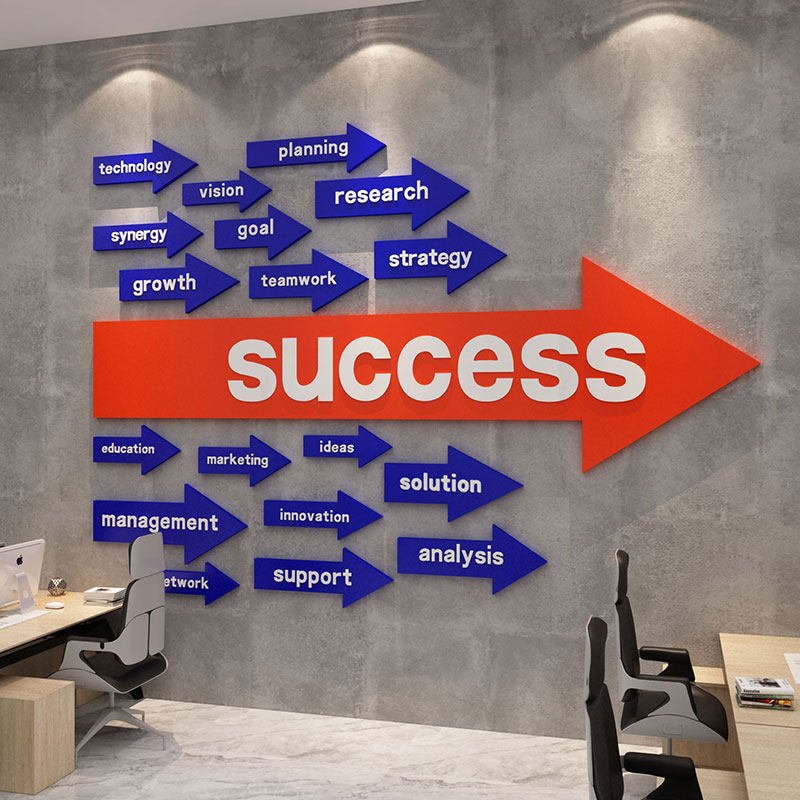 办公室墙面装饰企业文化氛围布置外贸司会议形象英文励志标语进门,淘宝优惠券,粉丝福利购,淘宝优惠卷