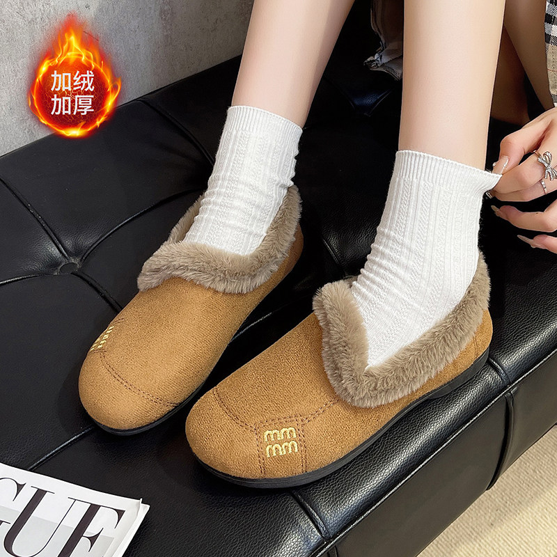 2025年冬季新款棉鞋女软底软面加绒保暖雪地妈妈鞋一脚蹬舒适布鞋,淘宝优惠券,粉丝福利购,淘宝优惠卷