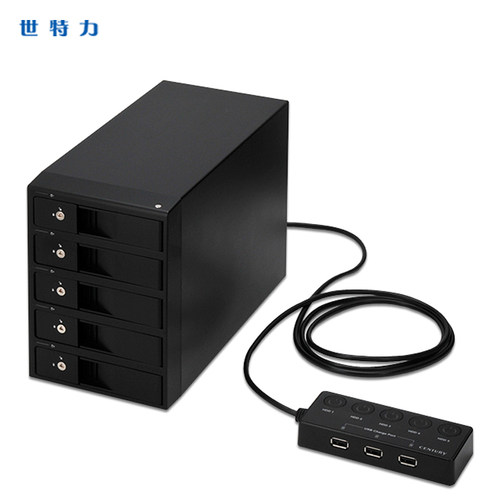 中国世特力裸族3.5英寸5盘位SATA高速USB3.0外置硬盘盒柜箱播放机 - 图3