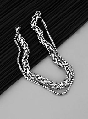 双层手链S925纯银嘻哈风男