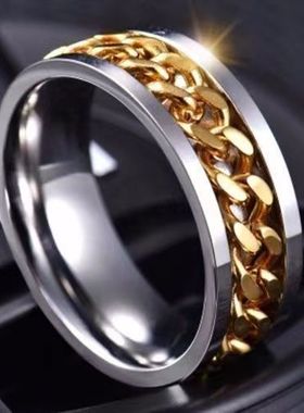 网红开瓶盖钛钢戒指不掉色