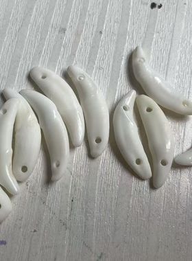 真黑狗牙吊坠 天然宝宝儿童随身挂件编手脚链别针男女 犬齿单双孔