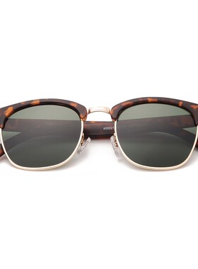 金属半框复古太阳镜墨镜