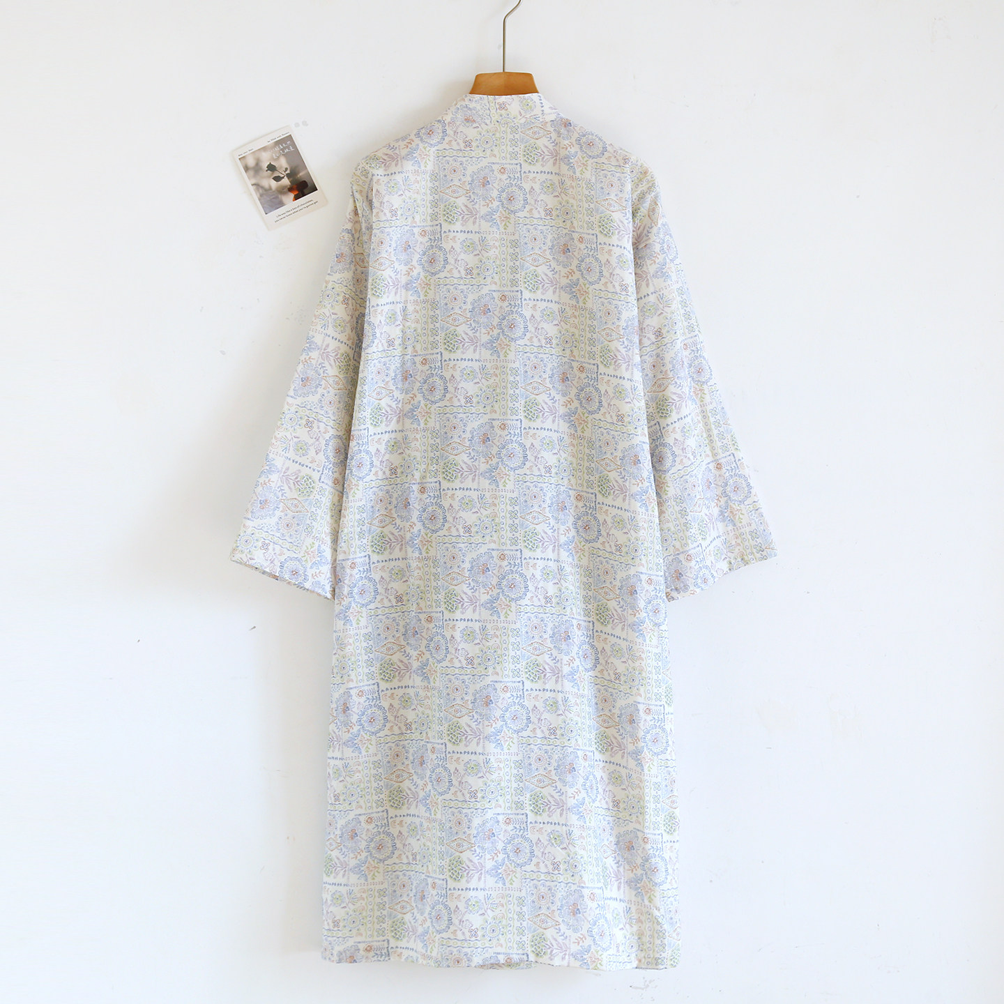 夏季纯棉双层纱布睡袍女日式睡袍中长款开衫系带和风甚平美容民宿,淘宝优惠券,粉丝福利购,淘宝优惠卷