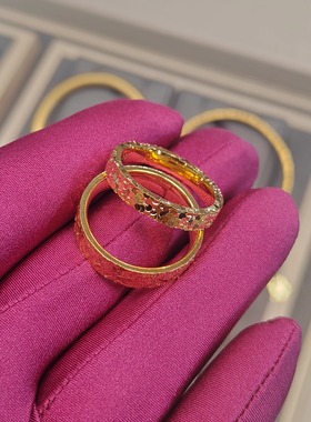 金包银碎冰冰戒指不掉色送女友