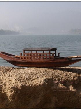 复古木质摆件江南水乡船模