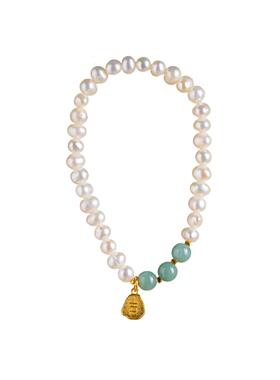 天然珍珠手串翡翠串珠手链古典气质女款首饰原创小众饰品现货