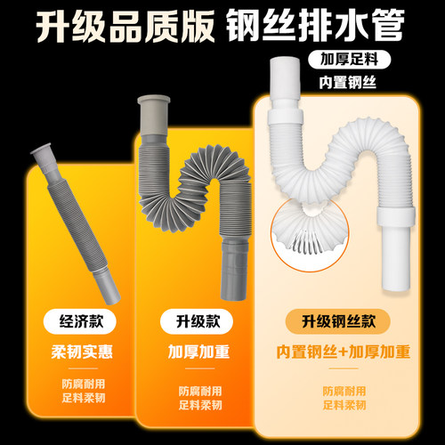 面盆洗脸盆下水管子台盆洗手池防臭漏水塞排水配件直插通用防臭管 - 图0