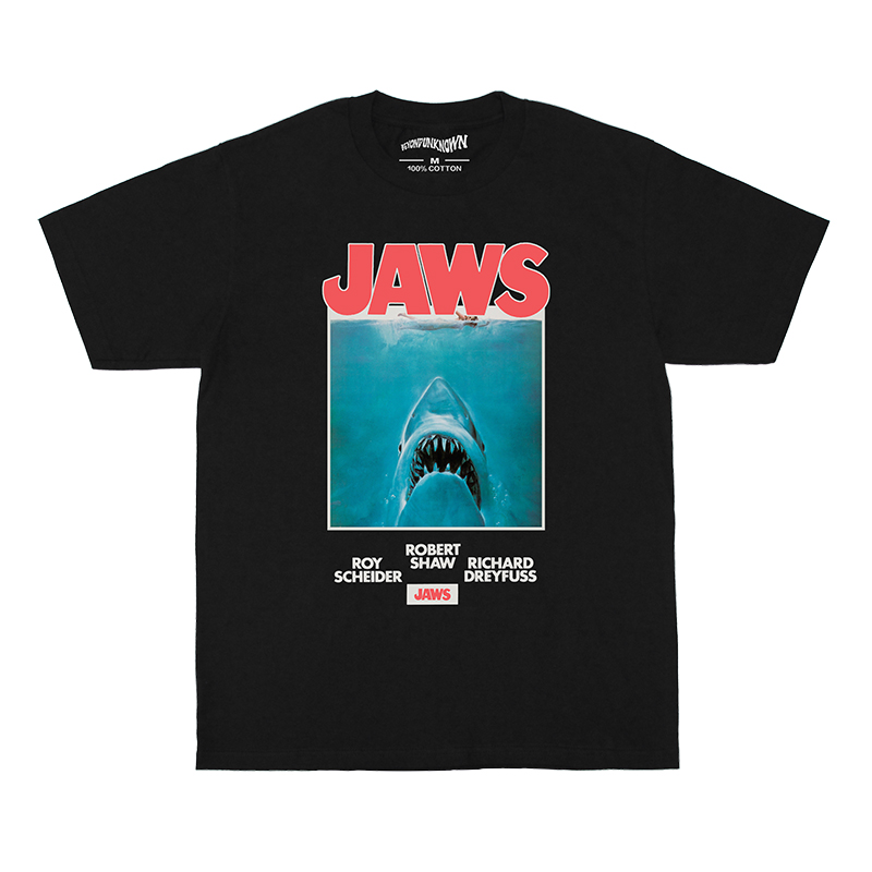 大白鲨 T恤 Jaws Steven Spielberg恐怖电影休闲纯棉短袖 T-Shirt - 图1