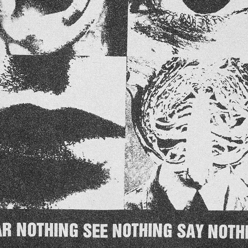 Discharge ‎T恤 Hear Nothing 硬核朋克水洗纯棉长袖短袖T-Shirt - 图2