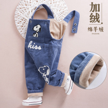 Baby back with pants Fall plus thickened Crotch Boy Autumn Dress New Light Core Suede Baby Pants Autumn Winter