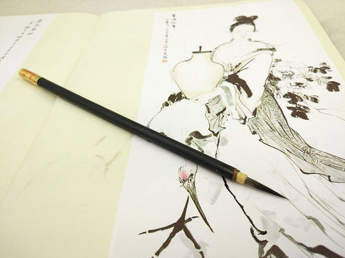 狼毫勾线笔毛笔国画水彩水粉狼豪描线笔工笔画叶筋笔衣纹笔湖笔 - 图3