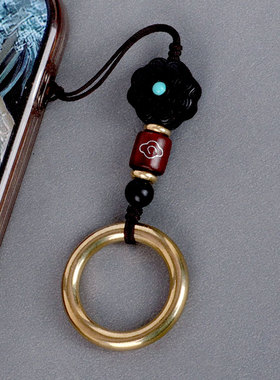 黄铜环指环扣金属通用防尘塞吊坠