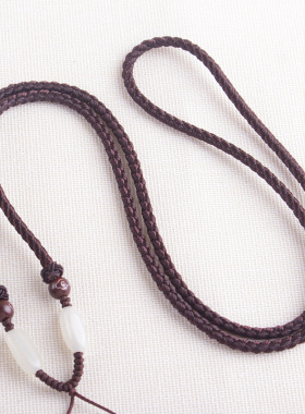 极速和田b玉吊坠挂绳玉坠绳子玉佩的挂件绳翡翠玉石玉佛吊绳男女