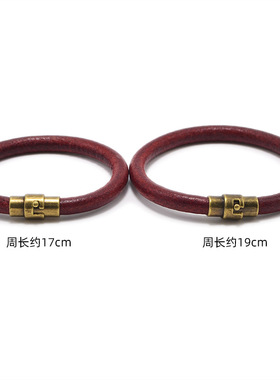 牛皮手镯手链男女士情侣磁扣皮手环日系简约皮革手链韩版时尚手绳