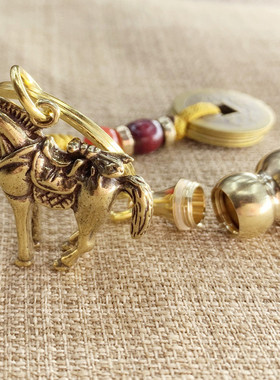 男女黄铜马上赢汽车钥匙扣