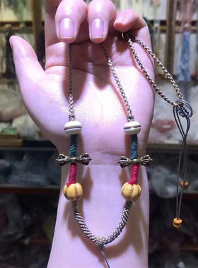 藏式重工手工编织项链绳蜜蜡和田玉唐卡万能吊坠绳女男饰品个性绳