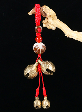 编织创意铃铛钥匙汽车古风挂件