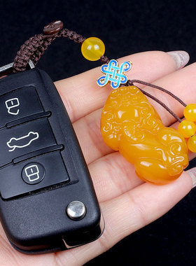 天然玛瑙精雕貔貅钥匙扣手工编织绳平安挂件男女情侣汽车钥匙挂饰