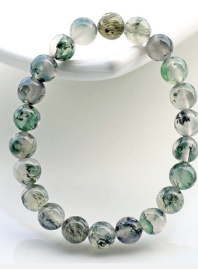 天然冰种水草玛瑙佩戴手串送女友