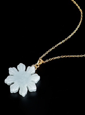 翡翠太阳花吊坠S925银