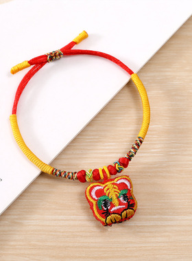 儿童款黄色小老虎端午节五彩绳