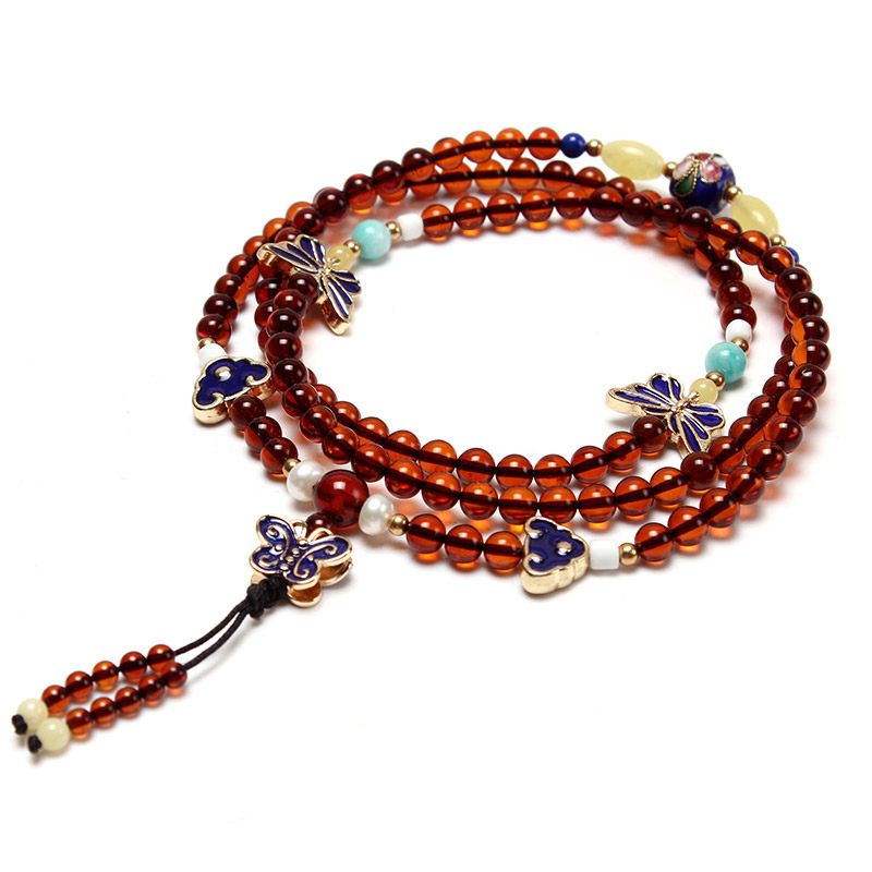 俄罗斯天然原石琥珀手链血珀层手串 YouShanGe手链