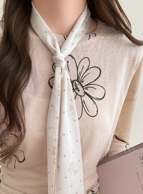 腰果花长条飘带丝巾女秋冬复古高级感牛仔裤腰间配饰护颈领巾围巾