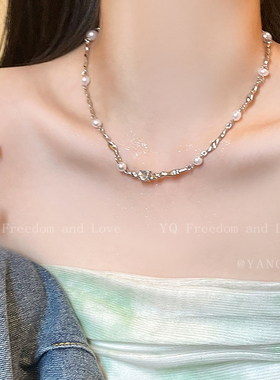 轻奢纯欲choker珍珠项链甜酷辣妹